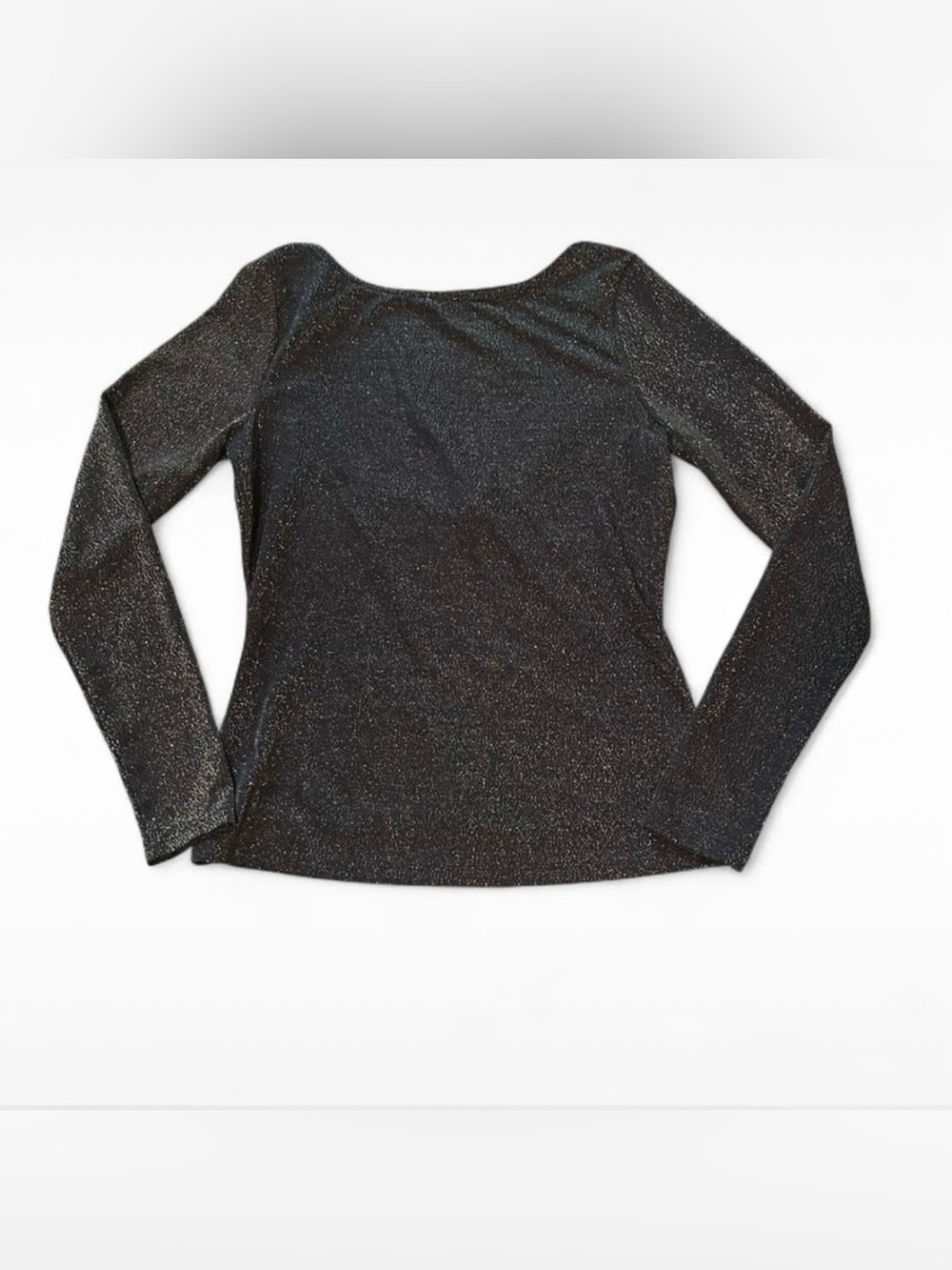 vintage ny & company black and gold sparkly long sleeve top